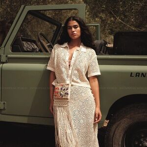 AGUA BENDITA SHELL SHIRT TOVE TOP AND SKIRT CROCHET